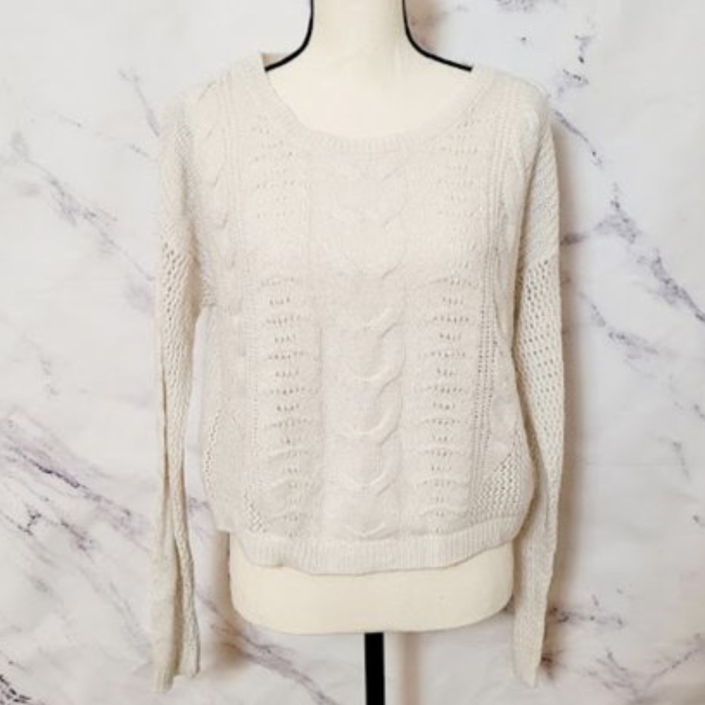 NWT Love Tree Cable Knit Cream Lightweight Sweater
